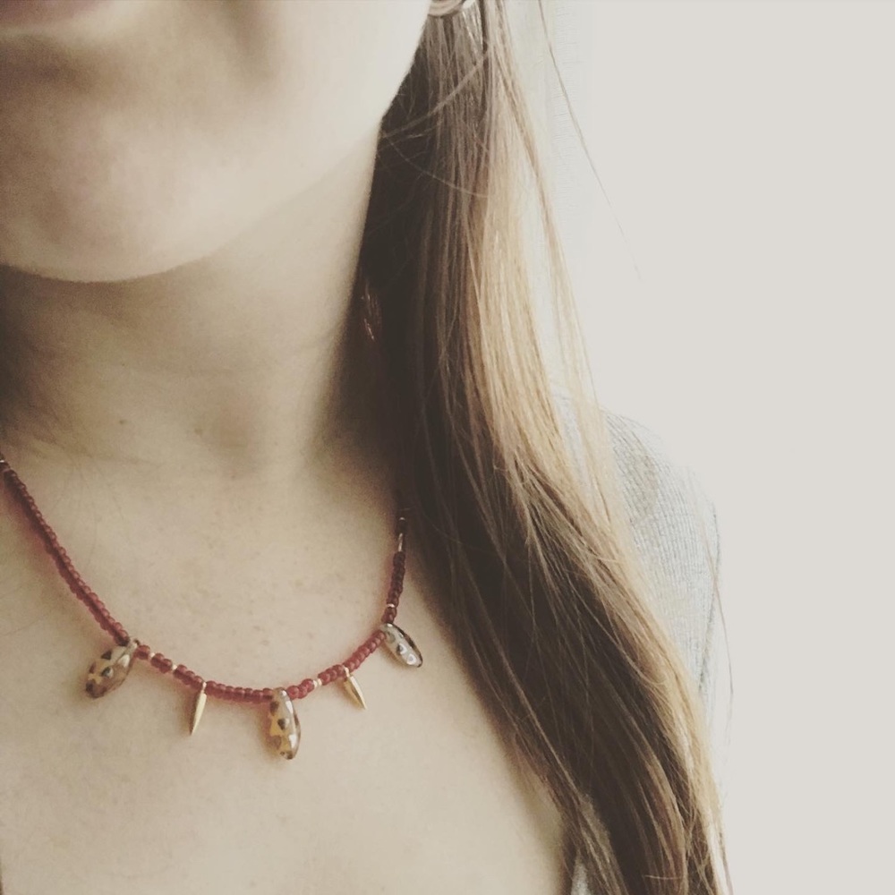 Red beaded necklace